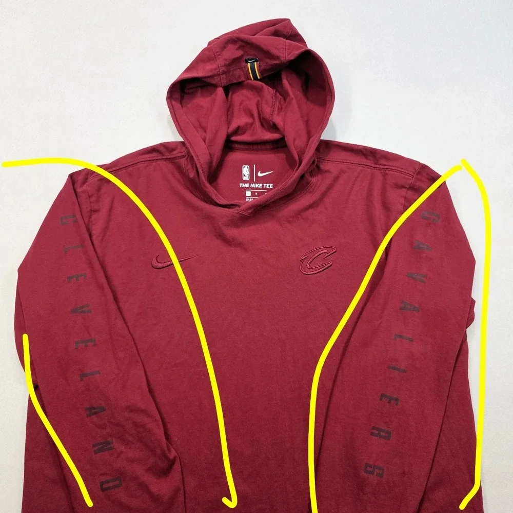 Cleveland Cavaliers Nike Hoodie Men L Graphic Sleeves Pullover Shirt Embroidered